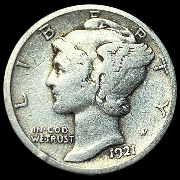 1921-D Silver Mercury Dime NICELY CIRCULATED