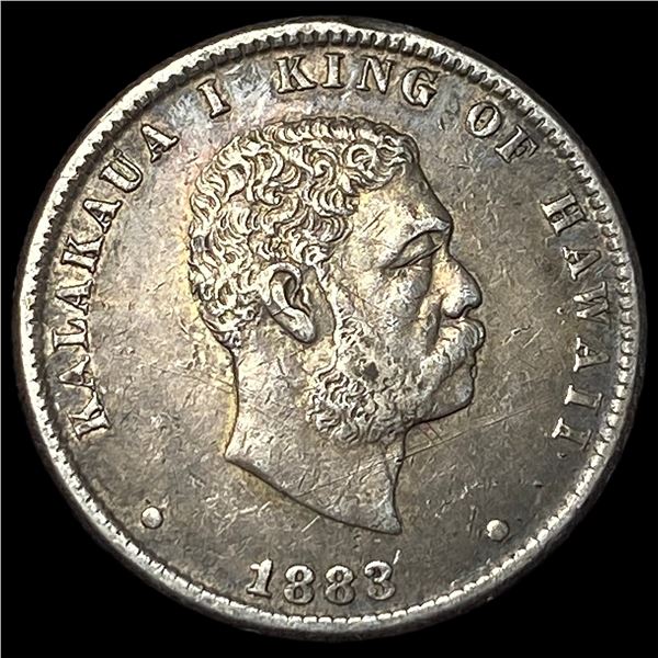1883 Hawaii Silver 1/4 Dollar NEARLY  UNCIRCULATED