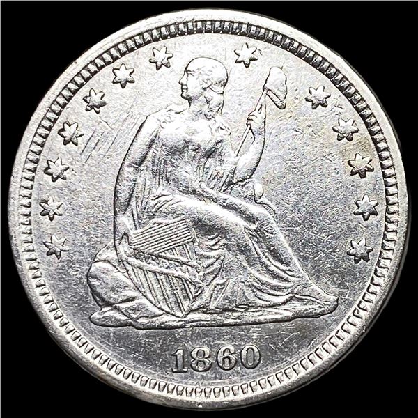 1860 Seated Liberty Quarter CLOSELY  UNCIRCULATED