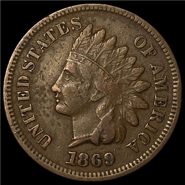 1869 Indian Head Cent ABOUT UNCIRCULATED