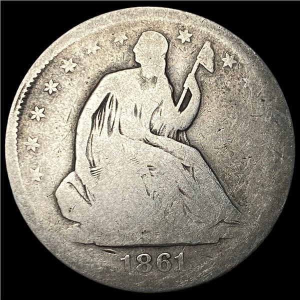 1861 Seated Liberty Half Dollar NICELY  CIRCULATED