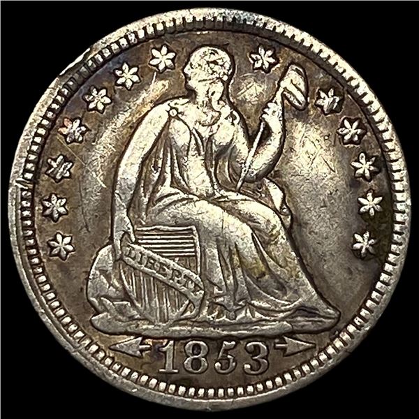 1853 Arrows Seated Liberty Half Dime HIGH  GRADE
