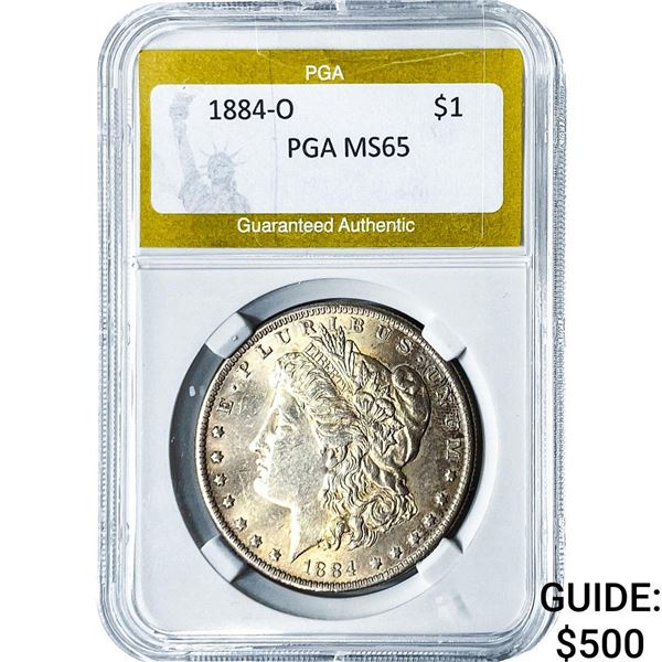 1884-O Morgan Silver Dollar PGA MS65