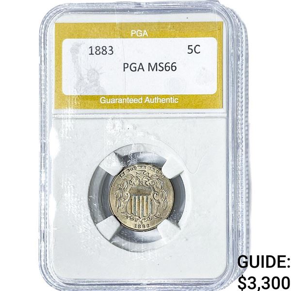 1883 Shield Nickel PGA MS66