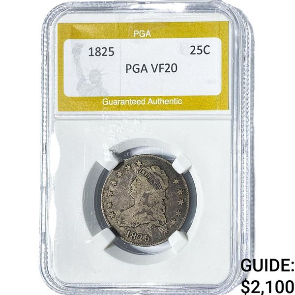 1825 Capped Bust Quarter PGA VF20
