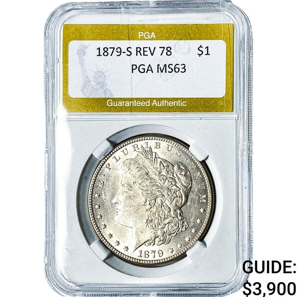 1879-S Rev 78 Morgan Silver Dollar PGA MS63