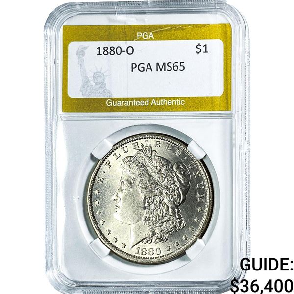 1880-O Morgan Silver Dollar PGA MS65