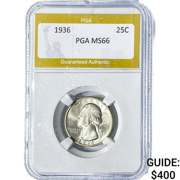 1936 Washington Silver Quarter PGA MS66