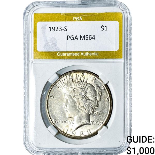 1923-S Silver Peace Dollar PGA MS64