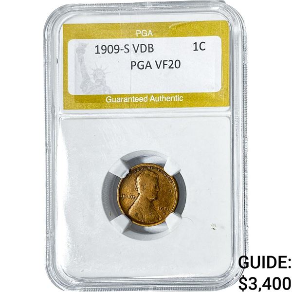 1909-S VDB Wheat Cent PGA VF20