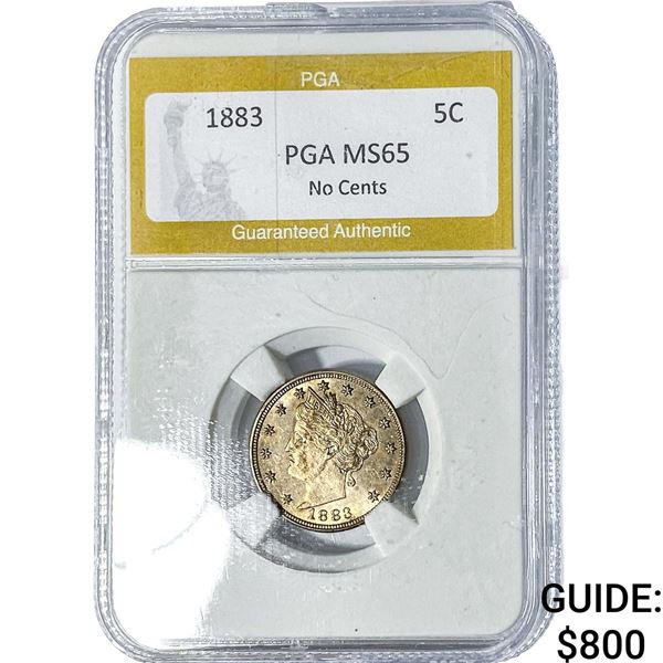 1883 Morgan Silver Nickel PGA MS65 No Cents