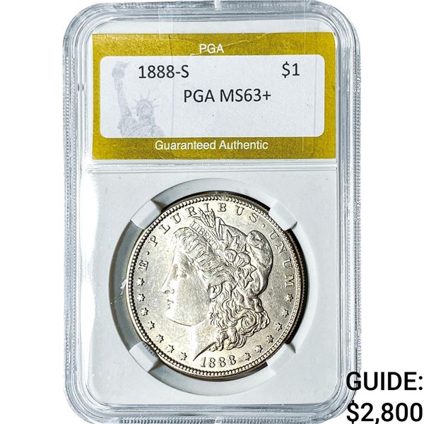 1888-S Morgan Silver Dollar PGA MS63+