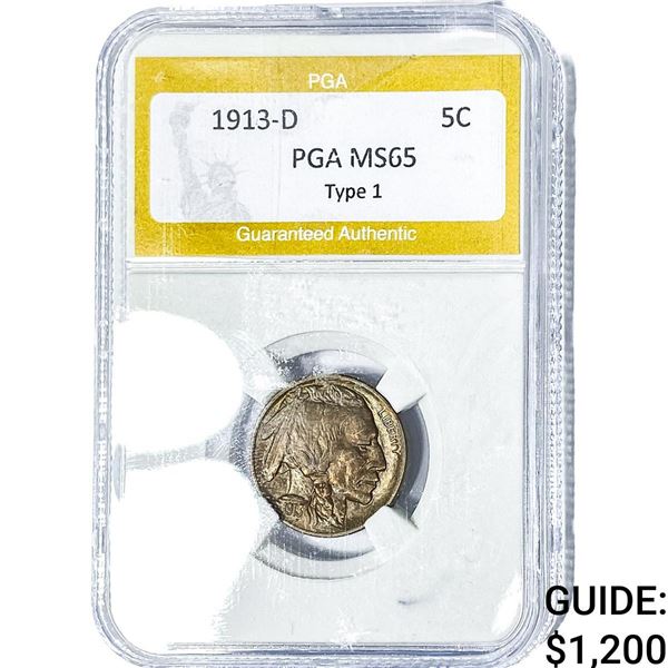 1913-D Buffalo Nickel PGA MS65 Type 1
