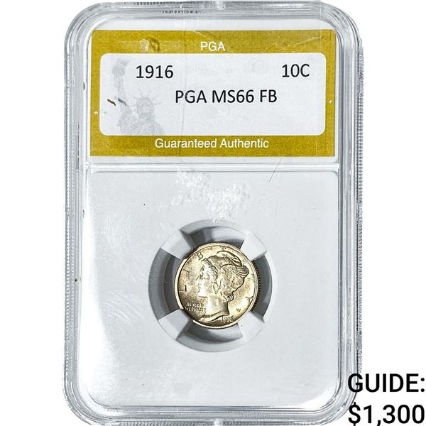 1916 Mercury Silver Dime PGA MS66 FB