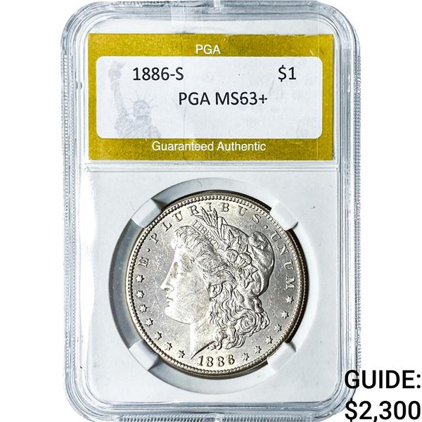 1886-S Morgan Silver Dollar PGA MS63+