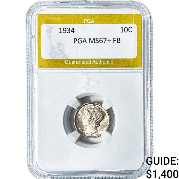 1934 Mercury Silver Dime PGA MS67+ FB