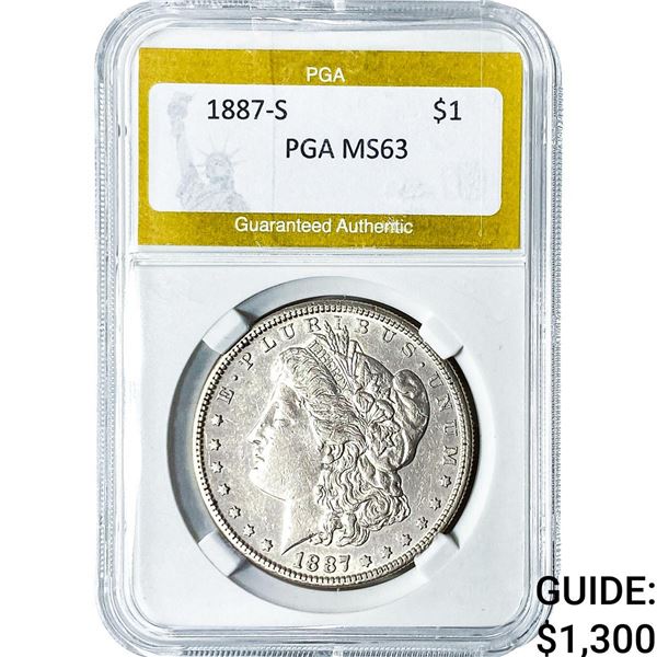 1887-S Morgan Silver Dollar PGA MS63
