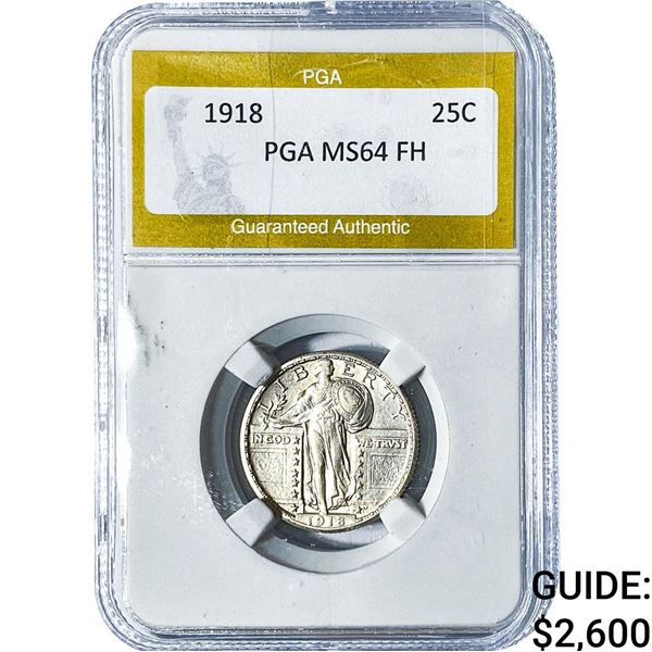 1918 Standing Liberty Quarter PGA MS64 FH