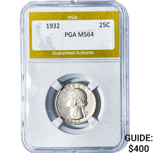 1932 Washington Silver Quarter PGA MS64
