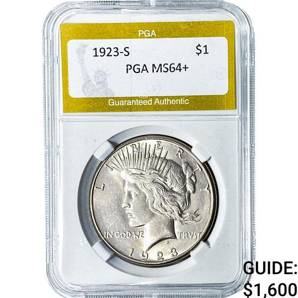 1923-S Silver Peace Dollar PGA MS64+