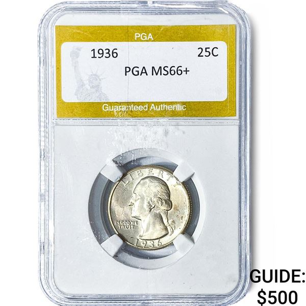 1936 Washington Silver Quarter PGA MS66+
