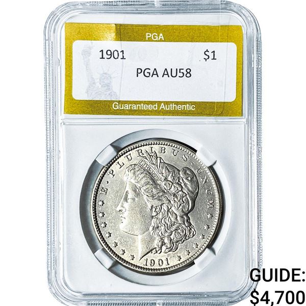 1901 Morgan Silver Dollar PGA AU58