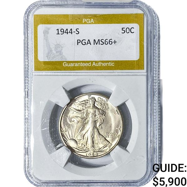 1944-S Walking Liberty Half Dollar PGA MS66+