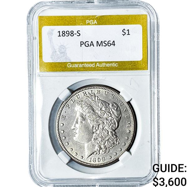 1898-S Morgan Silver Dollar PGA MS64