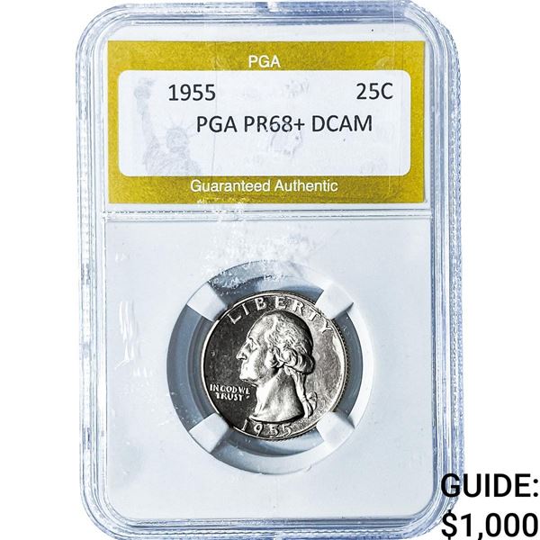 1955 Washington Silver Quarter PGA PR68+ DCAM
