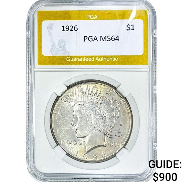 1926 Silver Peace Dollar PGA MS64