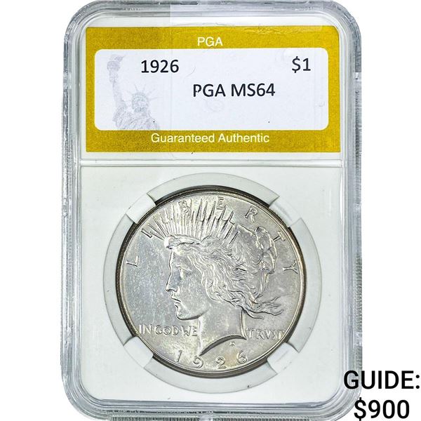 1926 Silver Peace Dollar PGA MS64