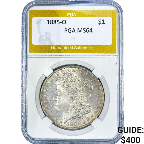 1885-O Morgan Silver Dollar PGA MS64