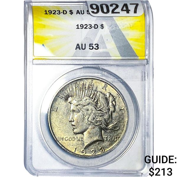 1923-D Silver Peace Dollar ANACS AU53