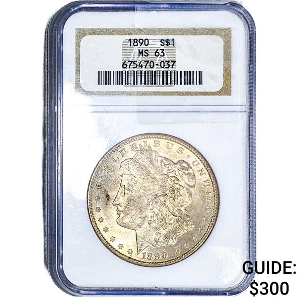 1890 Morgan Silver Dollar NGC MS63