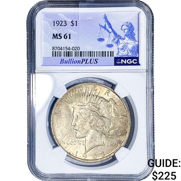 1923 Silver Peace Dollar NGC MS61