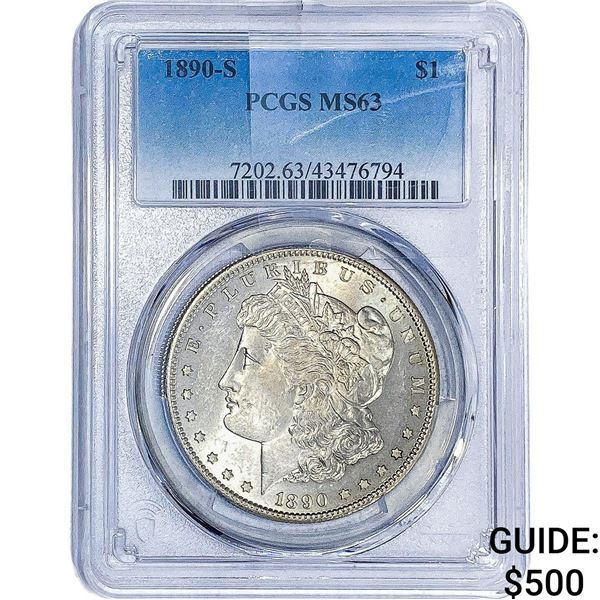 1890-S Morgan Silver Dollar PCGS MS63