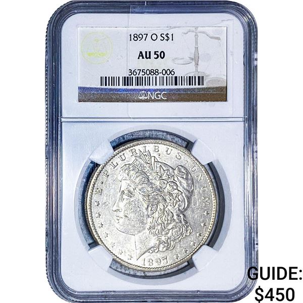 1897-O Morgan Silver Dollar NGC AU50