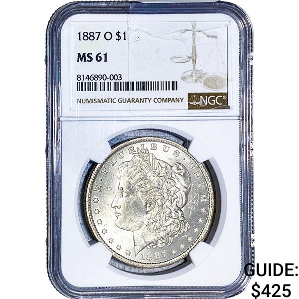 1887-O Morgan Silver Dollar NGC MS61