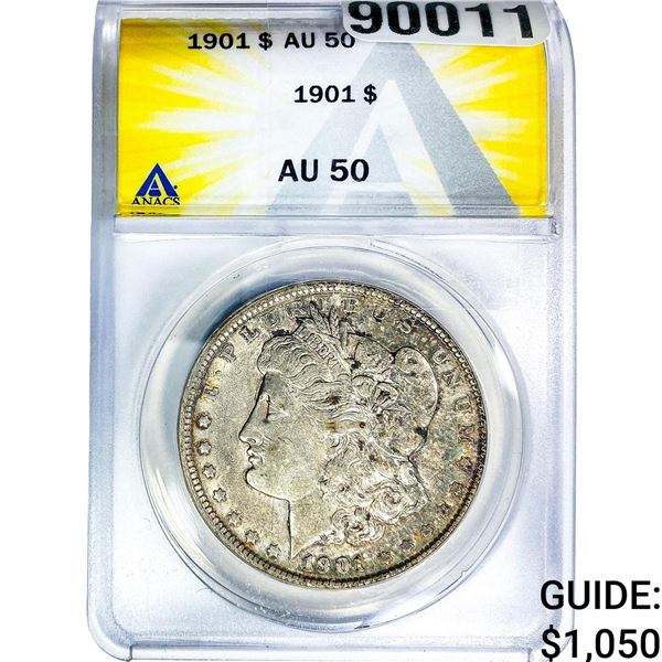1901 Morgan Silver Dollar ANACS AU50