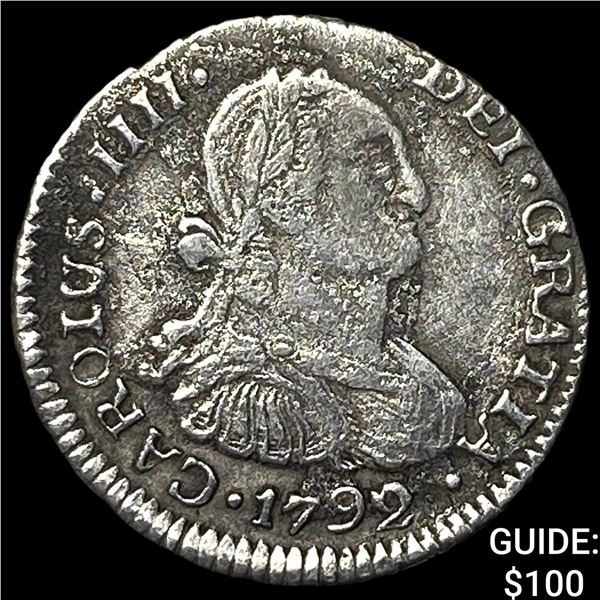 1792 Bolivia Potosi Silver 1/2 Real