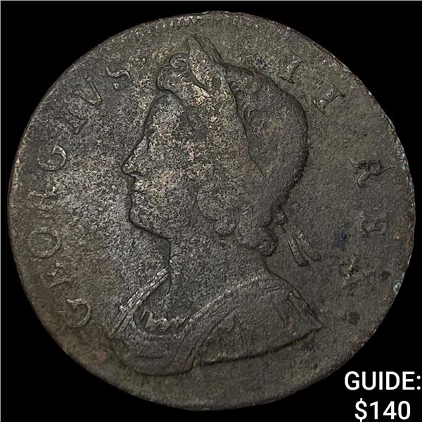 1750 Great Britain Copper 1/2 Penny