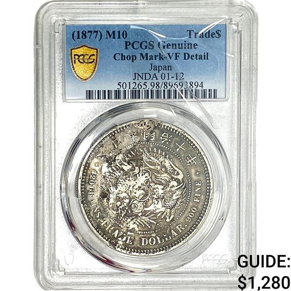 1877 Japan Silver Trade Dollar PCGS VFDetails Chopmarked