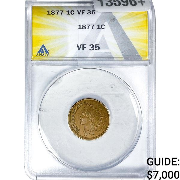 1877 Indian Head Cent ANACS VF35