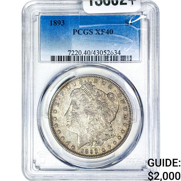 1893 Morgan Silver Dollar PCGS XF40