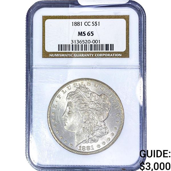 1881-CC Morgan Silver Dollar NGC MS65