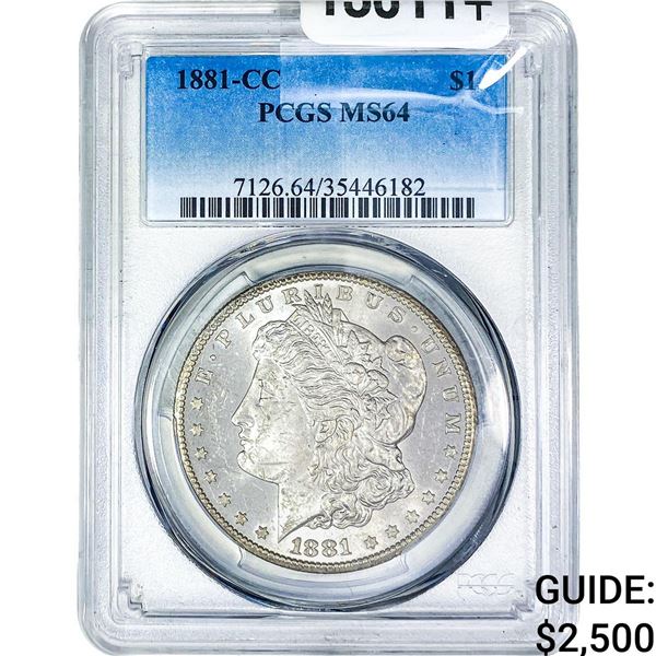 1881-CC Morgan Silver Dollar PCGS MS64