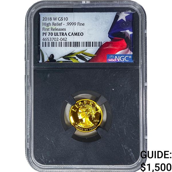2018-W $10 1/10oz Gold Liberty NGC PF70 Ultra Cameo