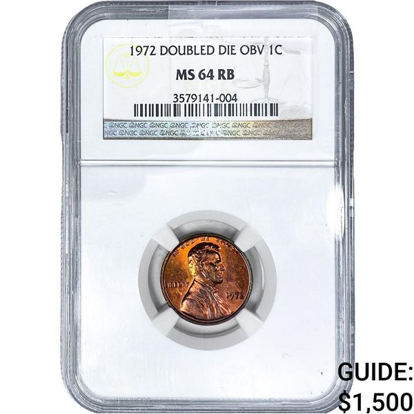 1972 Wheat Cent NGC MS64 RB DDO