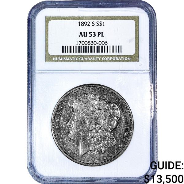 1892-S Morgan Silver Dollar NGC AU53 PL