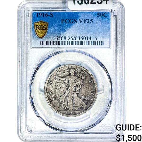 1916-S Walking Liberty Half Dollar PCGS VF25
